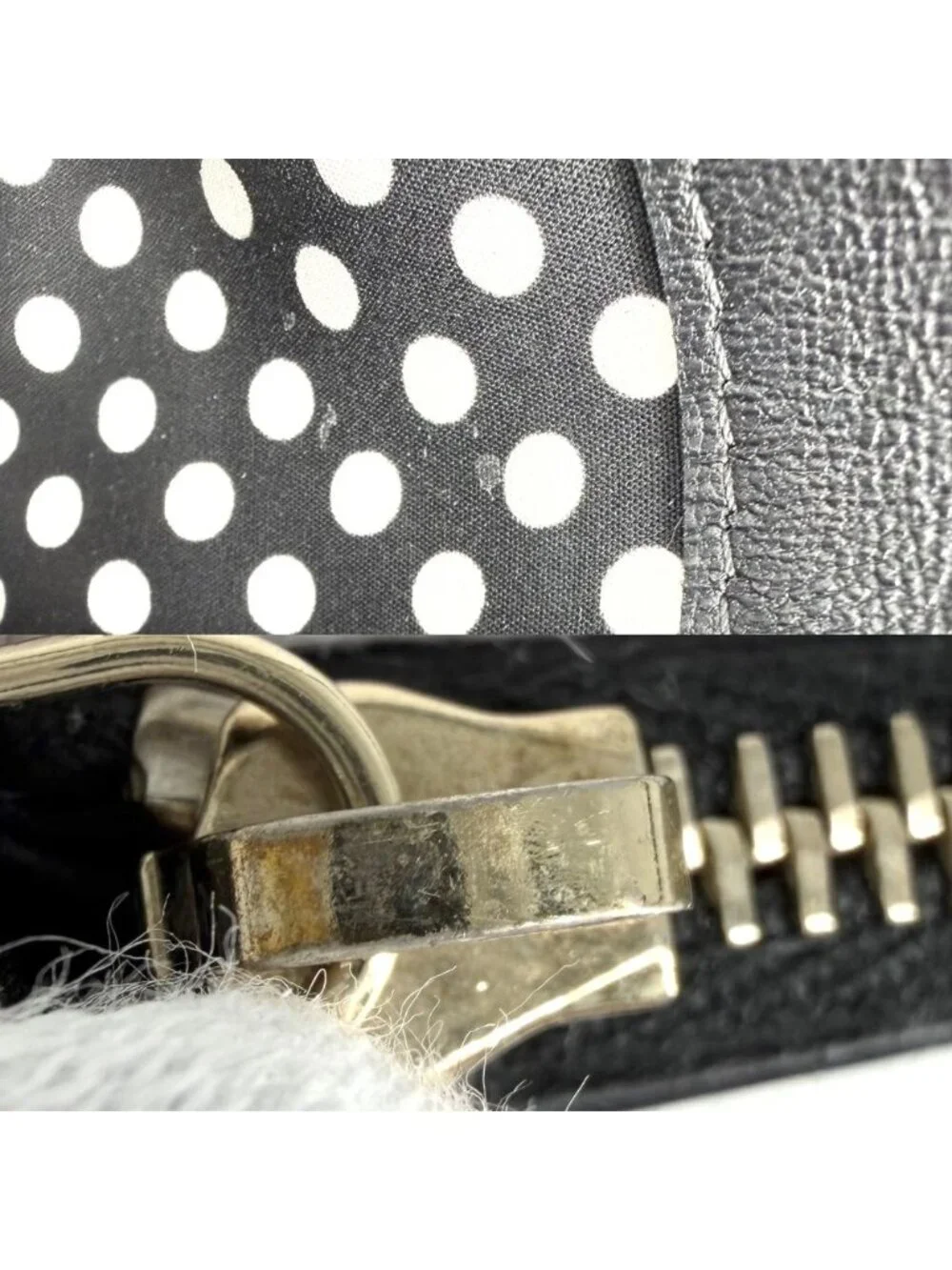 Chanel Coin Purse Quilted CC Logo Card Slot Polka Dot Lambskin Faux Pearl Black